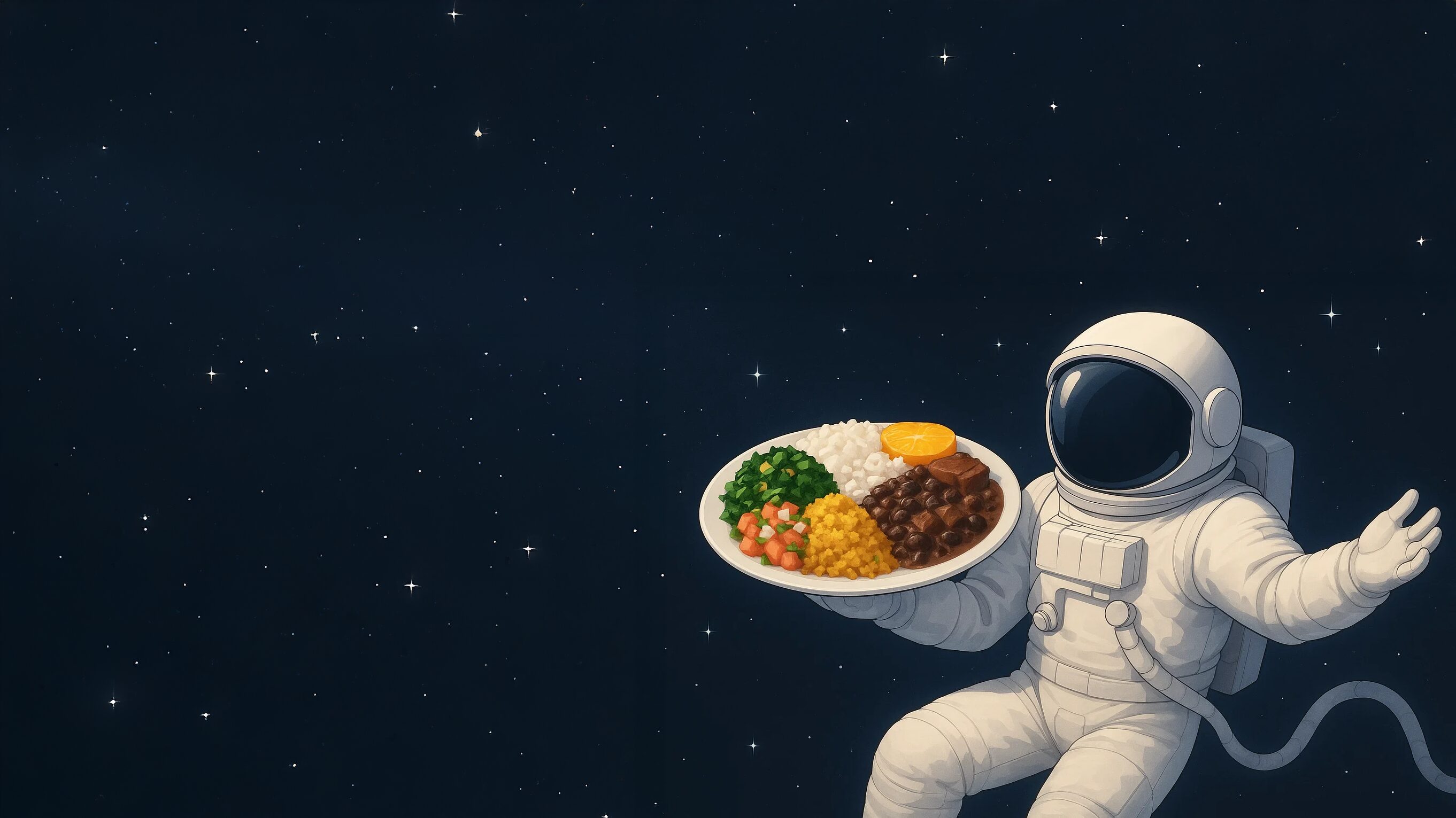 astronauta segurando prato de comida – origem das normas de segurança alimentar (HACCP da NASA)